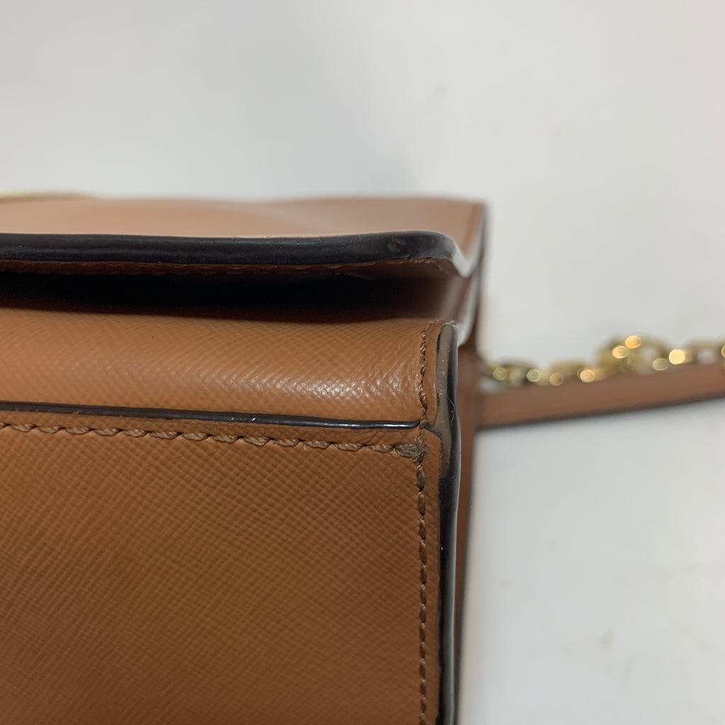 Tory Burch Tan & Cream Leather 'Robinson' Shoulder Bag | Pre Loved |