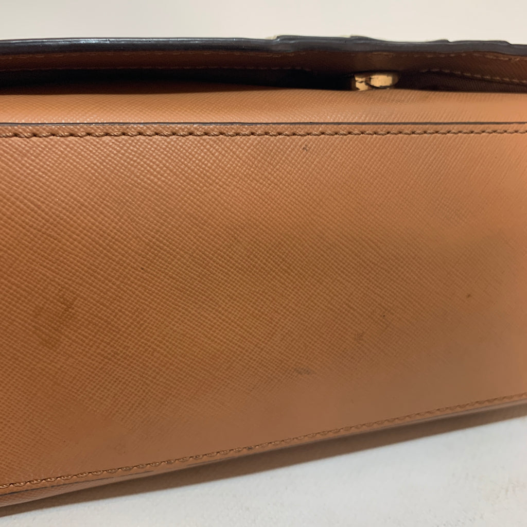 Tory Burch Tan & Cream Leather 'Robinson' Shoulder Bag | Pre Loved |