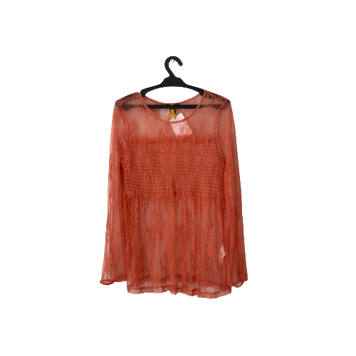 Primark Peach Sheer Lace Blouse