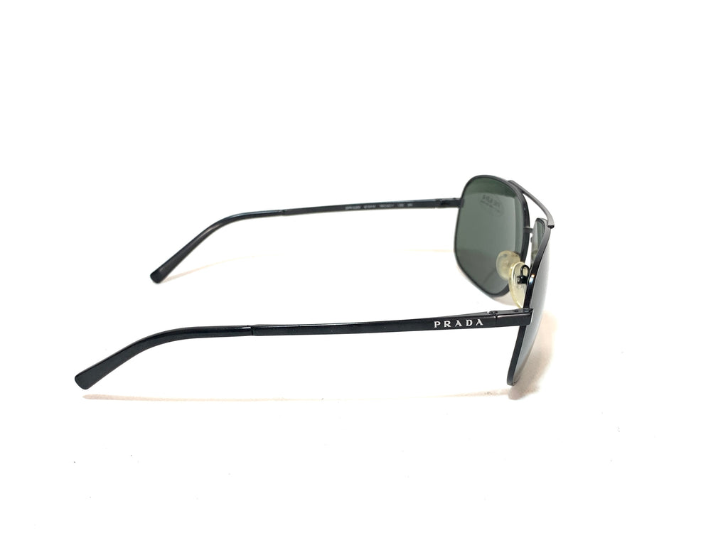 Prada SPR53M Black Metal Unisex Sunglasses | Like New |