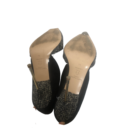 Kurt Geiger 'Bond' Black Fabric & Suede Pumps | Pre Loved |
