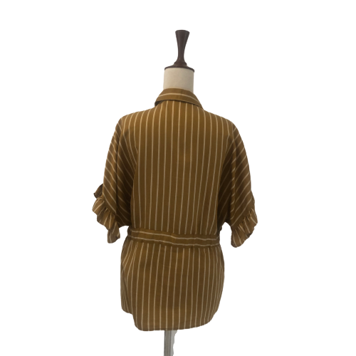 ZARA Brown Striped Blouse | Gently Used |
