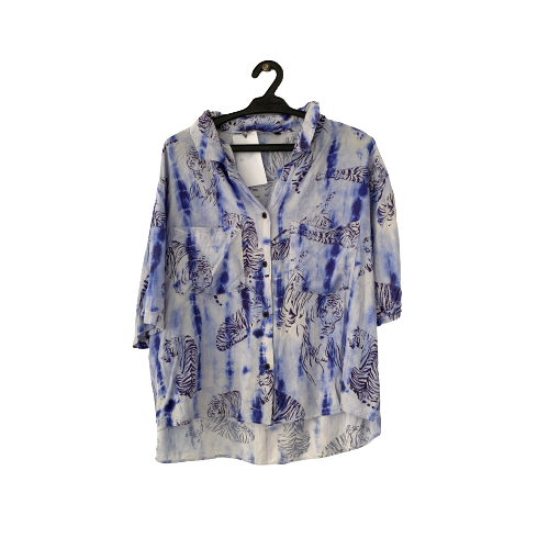 Outfitters Tiger Print Blue Top