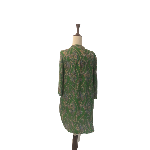 ZARA Green Printed Long Satin Tunic | Gently Used |