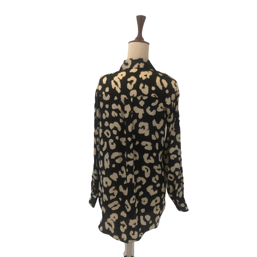 ZARA Black & Cream Satin Printed Top | Gently Used |