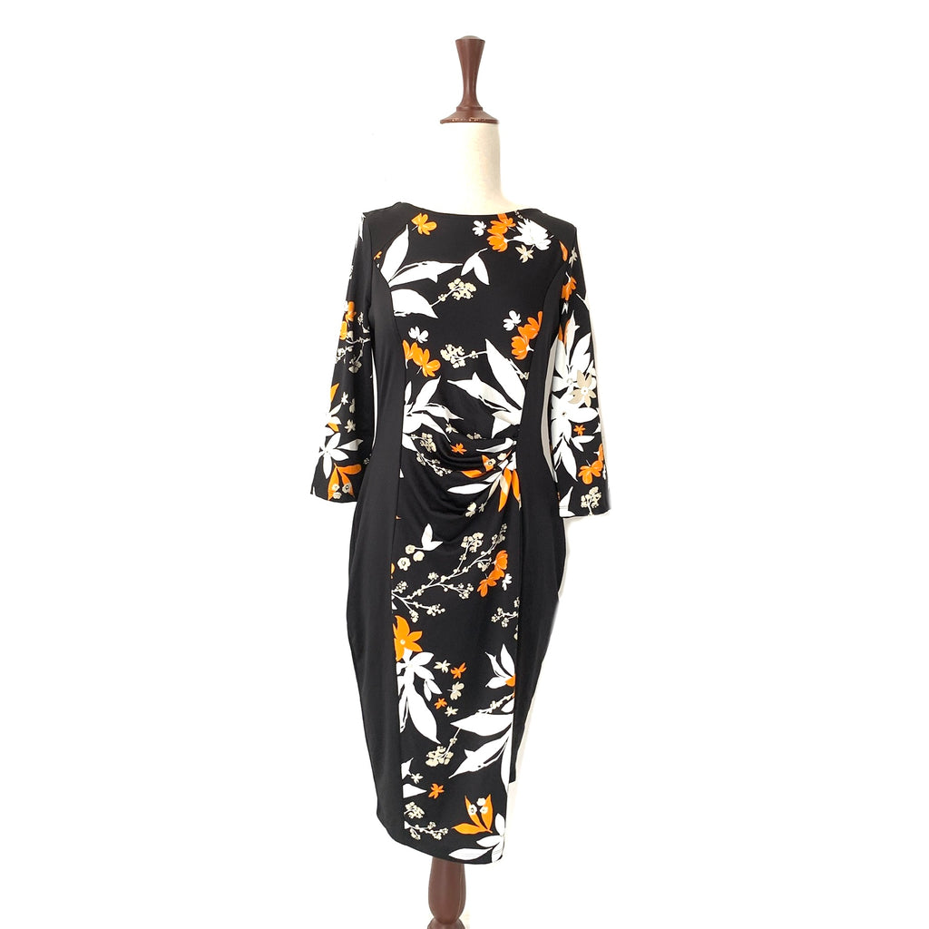 Marks & Spencer Black Printed Midi Dress | Brand New |