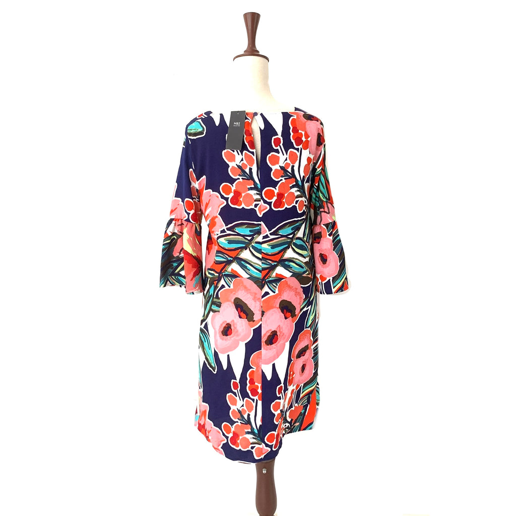 Marks & Spencer Multi Coloured Printed Midi Dress | Brand New |