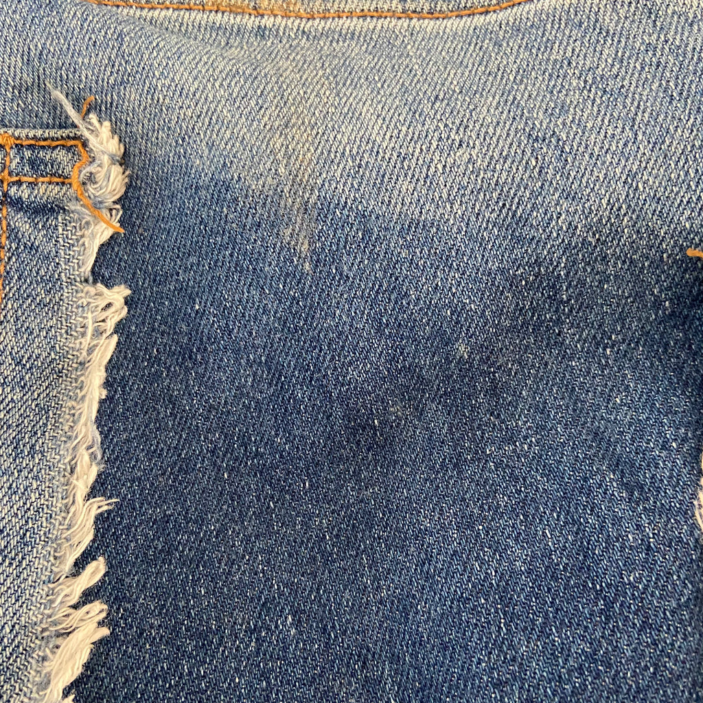 Mango Blue Denim Paint Splatter Distressed Jeans | Pre Loved |