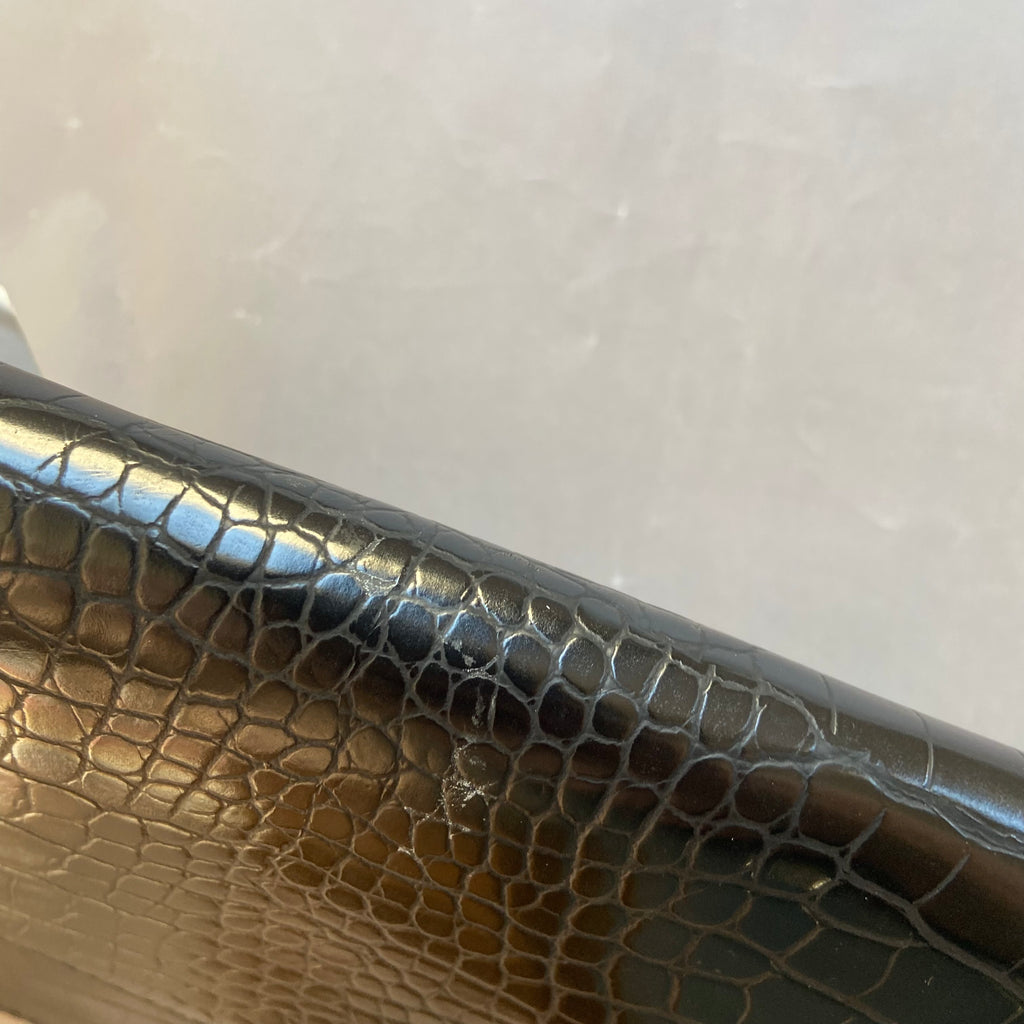 ZARA Black Croc Textured Convertible Clutch | Brand New |