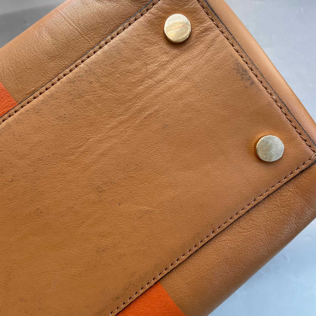 Michael Kors Tan and Orange 'Mercer' Dome Satchel | Pre Loved |