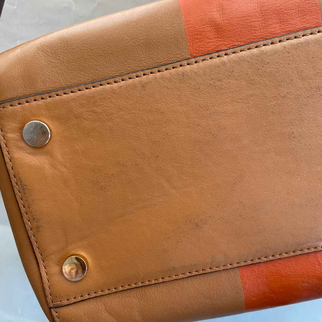Michael Kors Tan and Orange 'Mercer' Dome Satchel | Pre Loved |