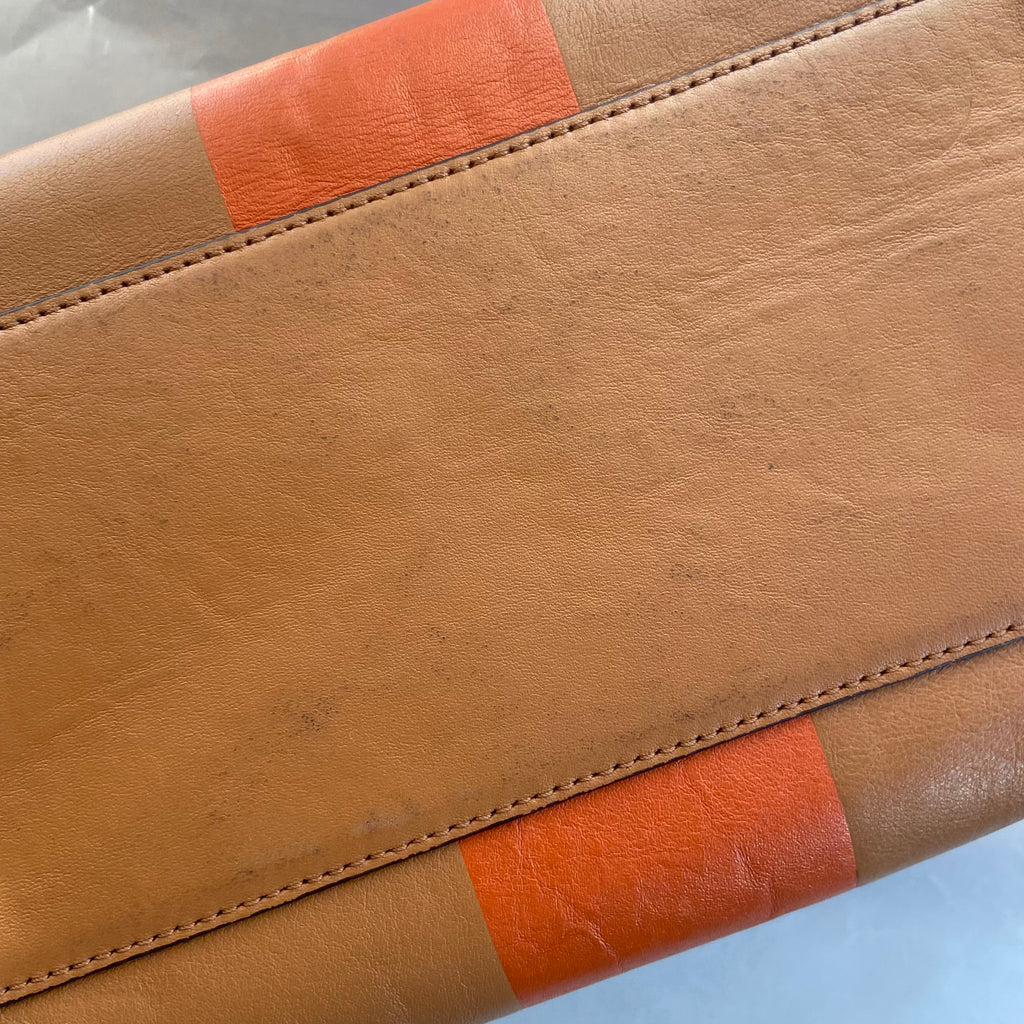 Michael Kors Tan and Orange 'Mercer' Dome Satchel | Pre Loved |