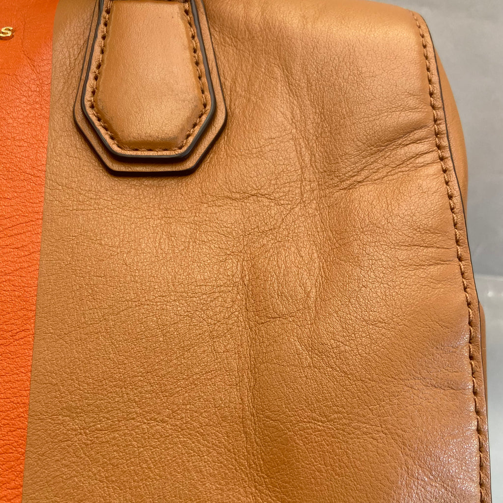 Michael Kors Tan and Orange 'Mercer' Dome Satchel | Pre Loved |