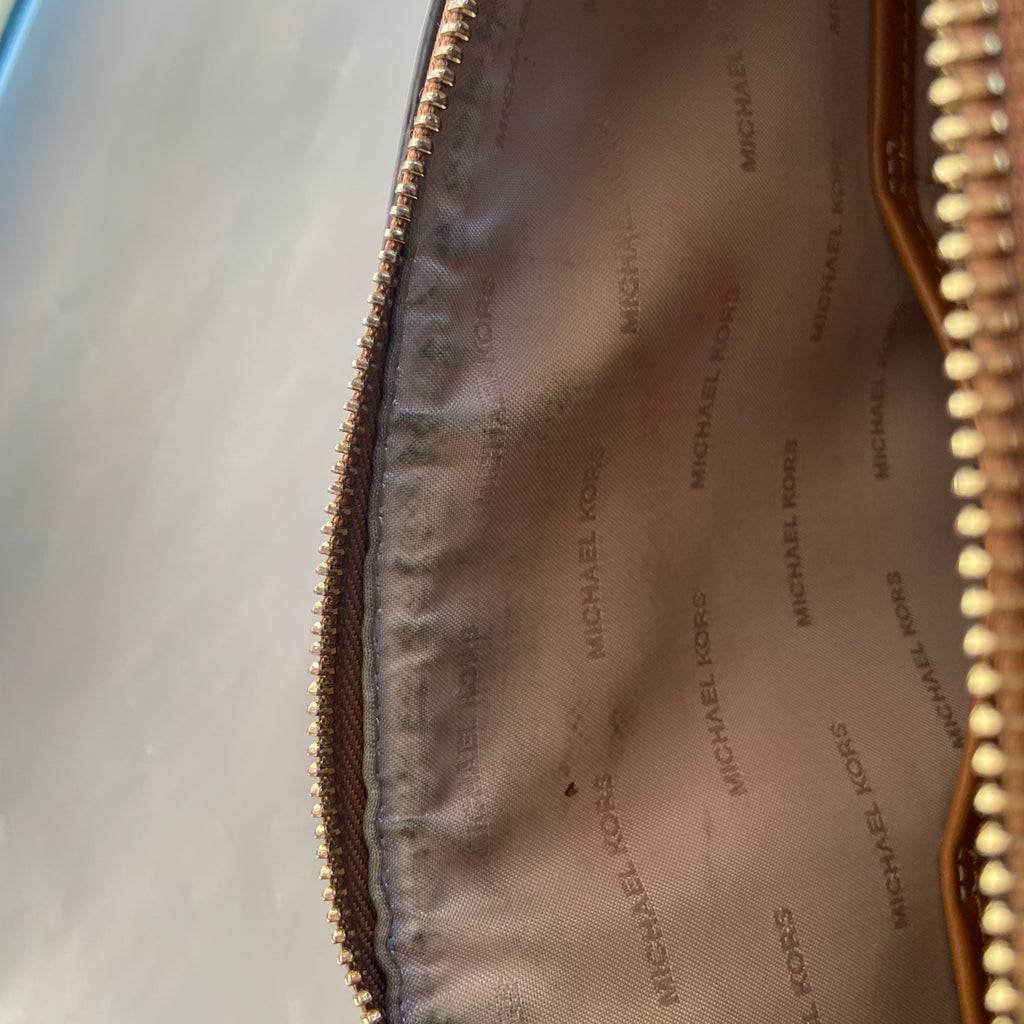 Michael Kors Tan and Orange 'Mercer' Dome Satchel | Pre Loved |