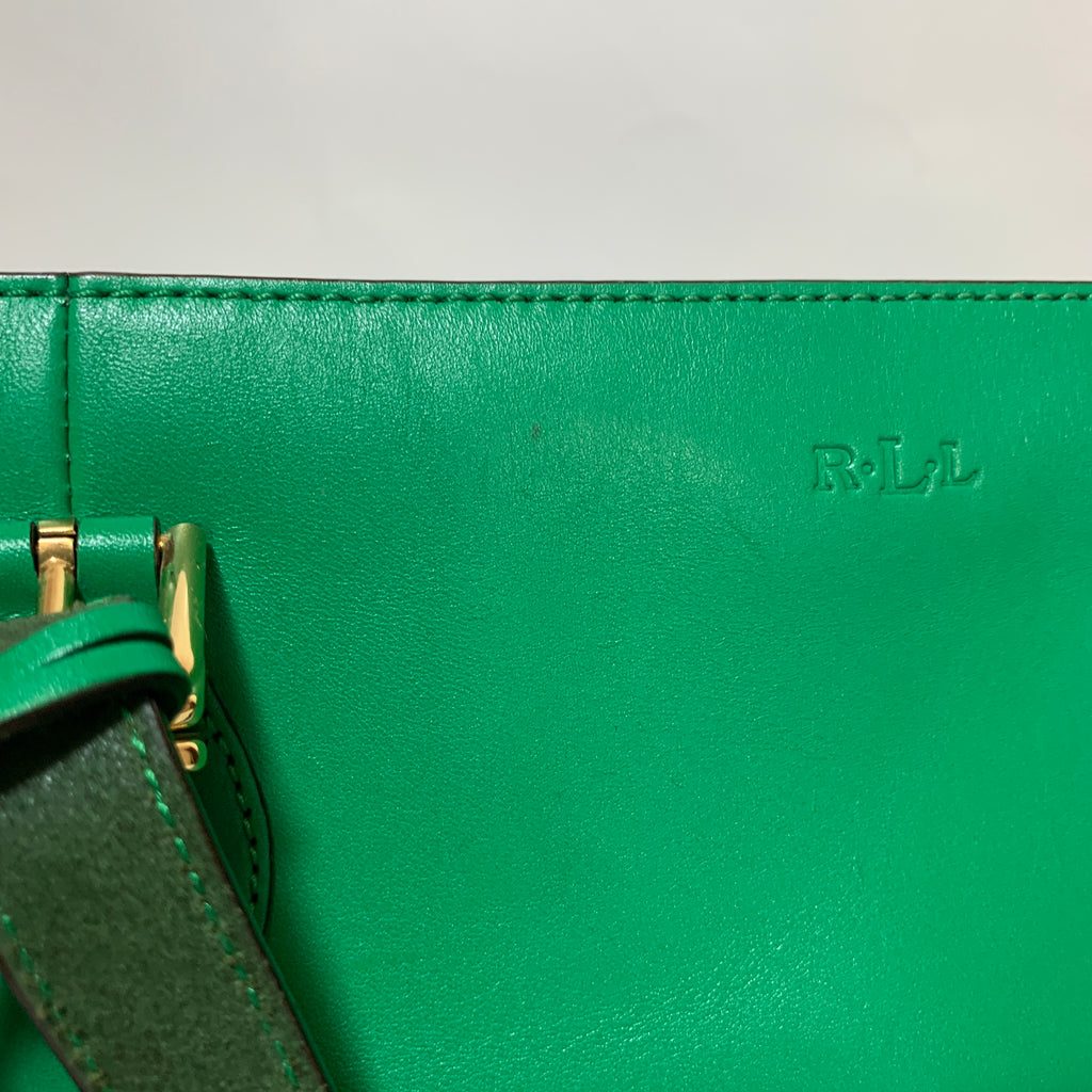 Lauren Ralph Lauren Green Leather Tote | Pre Loved |