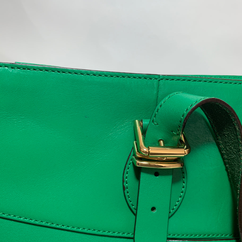 Lauren Ralph Lauren Green Leather Tote | Pre Loved |