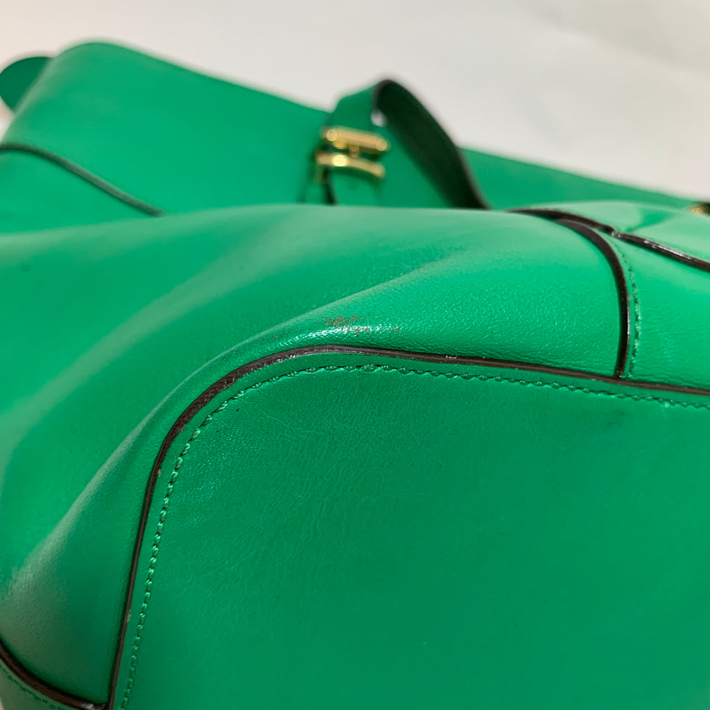 Lauren Ralph Lauren Green Leather Tote | Pre Loved |