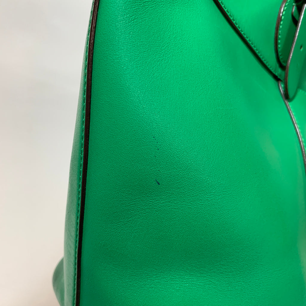 Lauren Ralph Lauren Green Leather Tote | Pre Loved |
