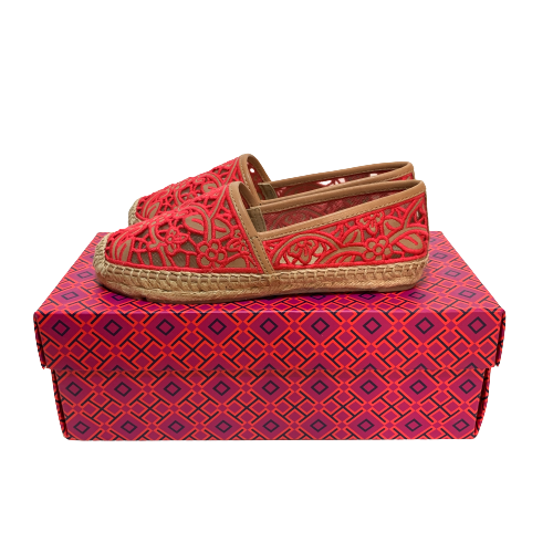Tory Burch 'Lucia' Pink Lace Espadrilles | Brand New |