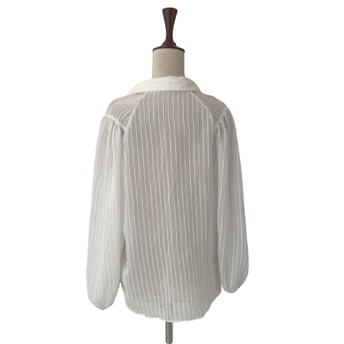 Mango White Striped Sheer Top | Gently Used |