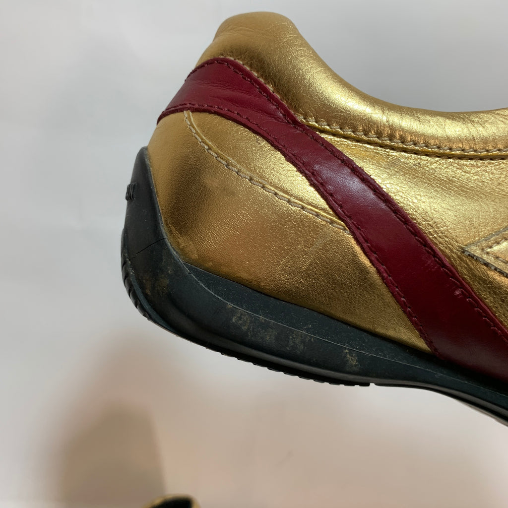 Hogan Gold & Maroon Leather Sneakers | Pre Loved |