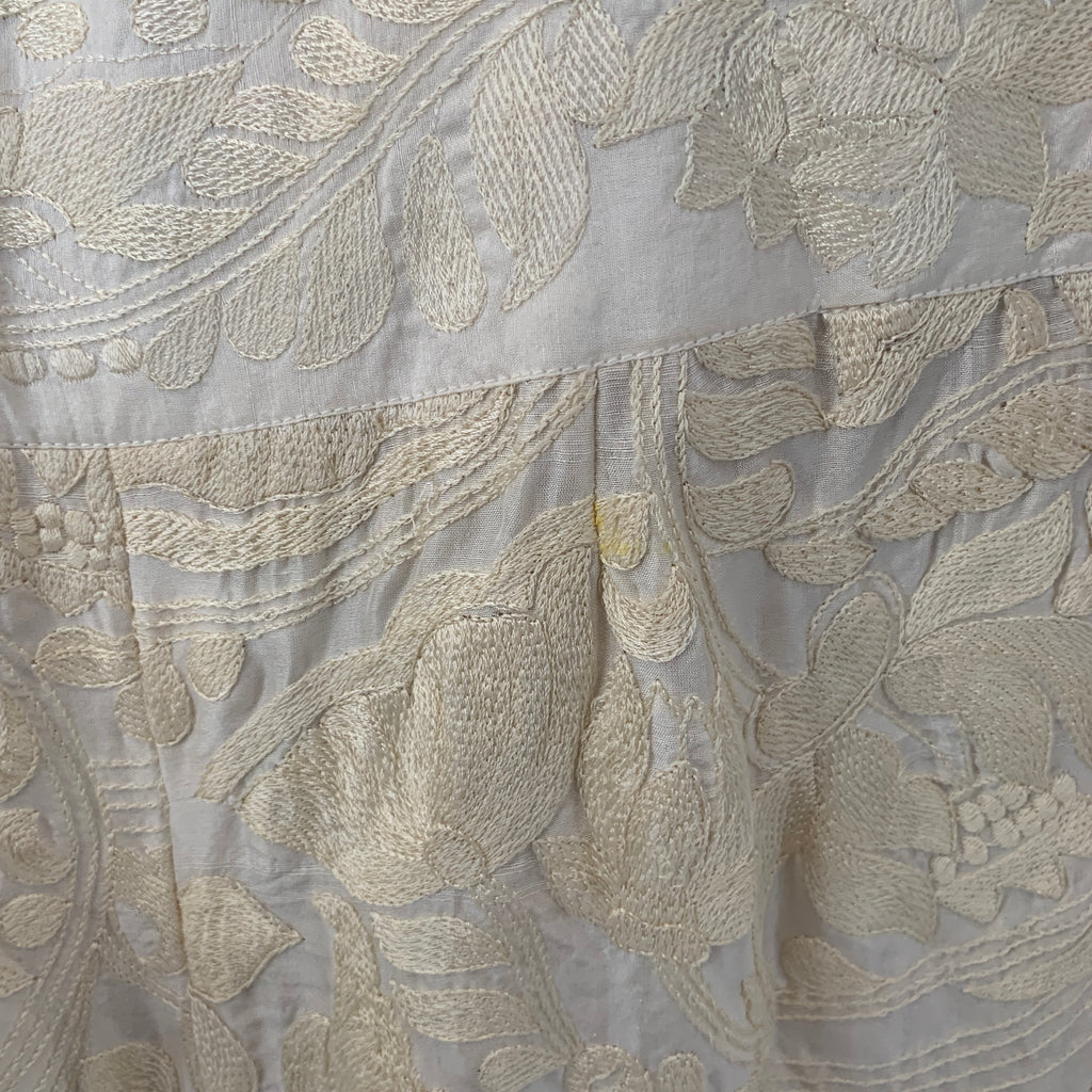 Sania Maskatiya Cream Embroidered Strapless Jumpsuit | Gently Used |