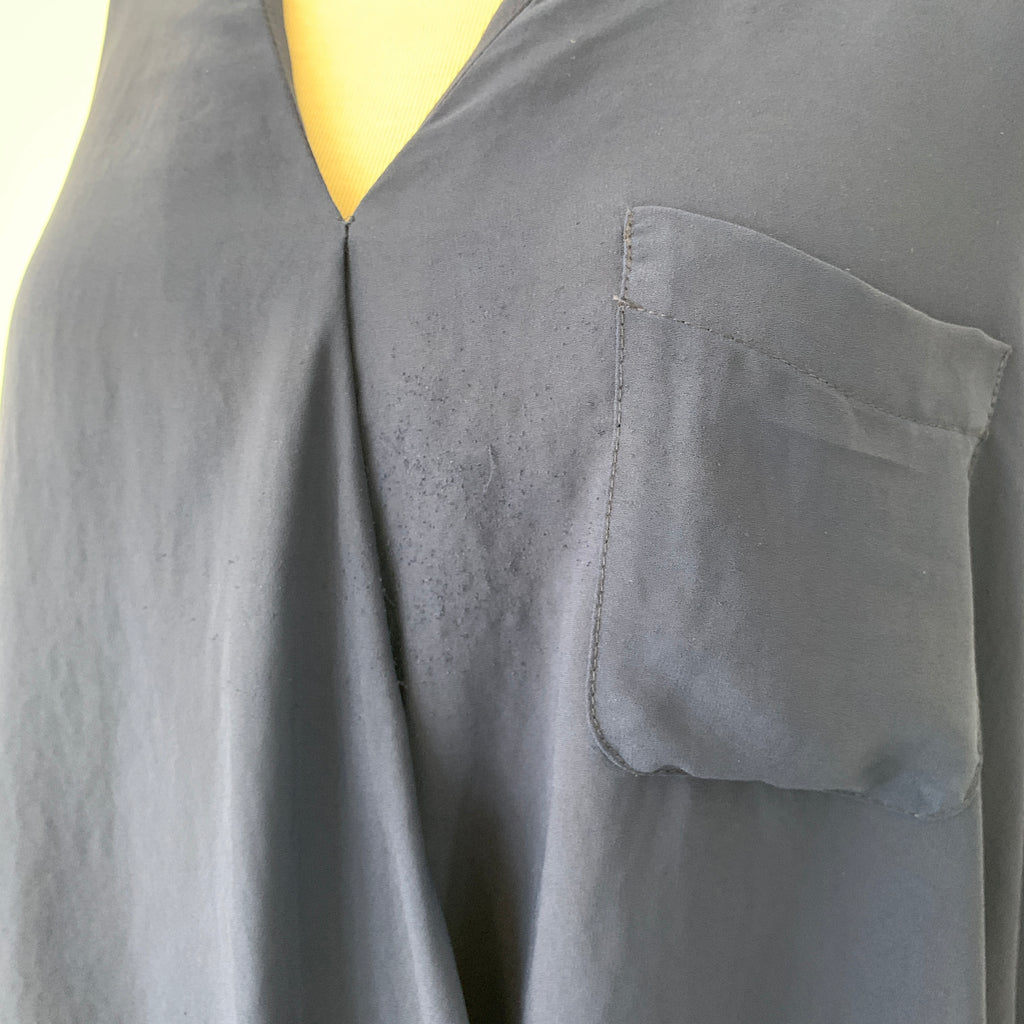 TopShop Navy Blue Cross-Over Blouse | Pre Loved |