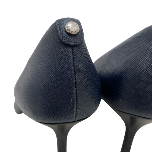 Michael Kors Navy Leather Pointed Pumps | Pre Loved |