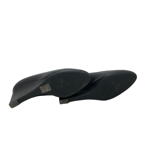 Tory Burch Black 'Claire' Leather Wedges | Pre Loved |