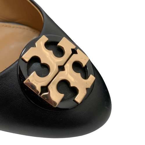 Tory Burch Black 'Claire' Leather Wedges | Pre Loved |