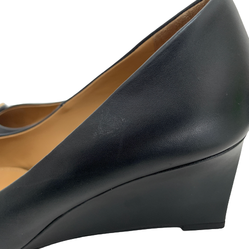 Tory Burch Black 'Claire' Leather Wedges | Pre Loved |