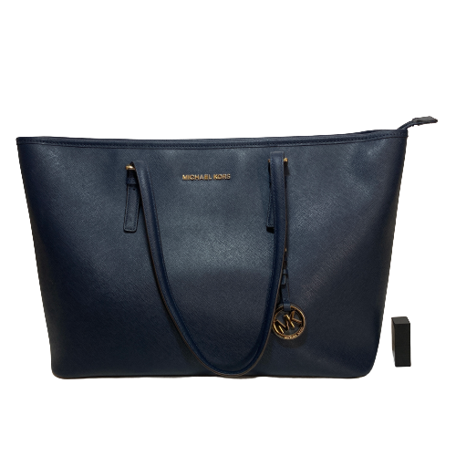 Michael Kors Navy Leather Jet Set Tote | Pre Loved |