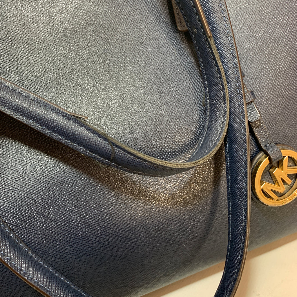 Michael Kors Navy Leather Jet Set Tote | Pre Loved |