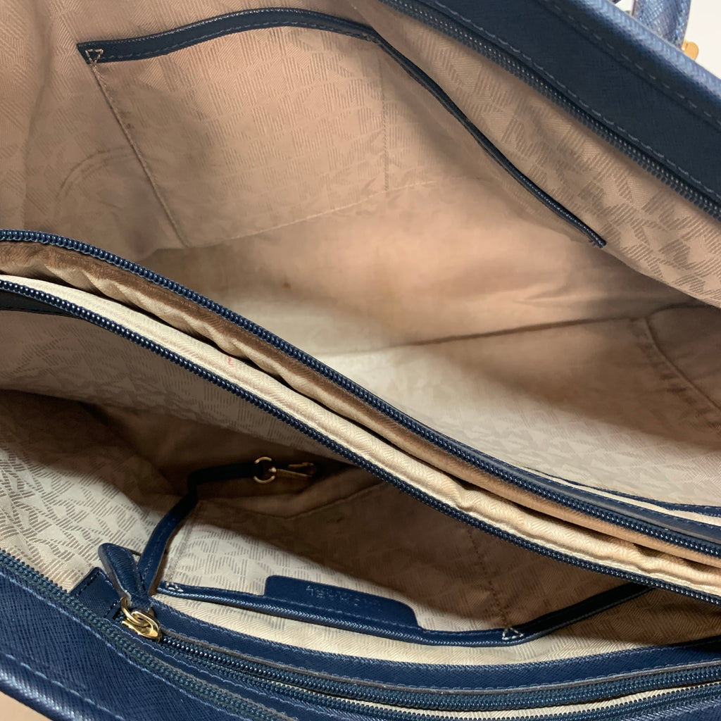 Michael Kors Navy Leather Jet Set Tote | Pre Loved |