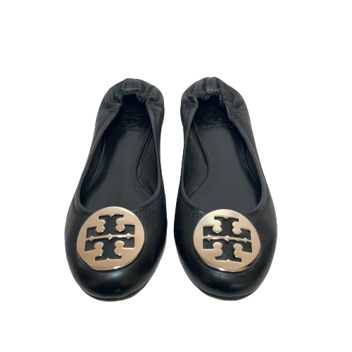 Tory Burch Black Leather REVA Ballet Flats | Pre Loved |