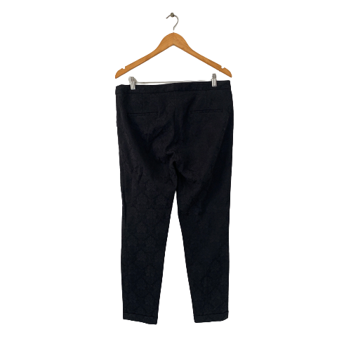 ZARA Black Self-Embroidered Pants | Pre Loved |