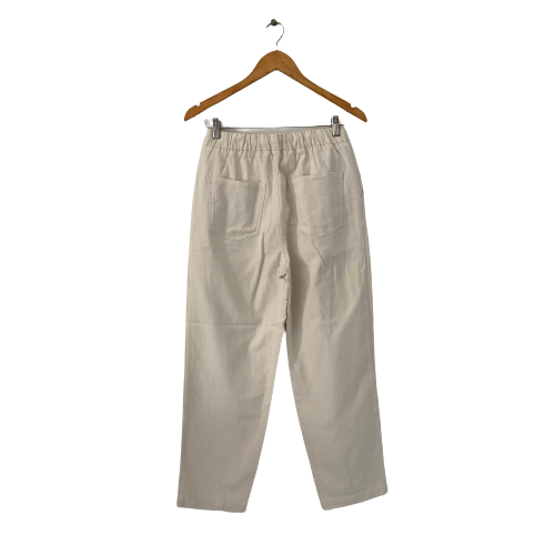 Mango Off-white Cotton Pants | Gently Used |
