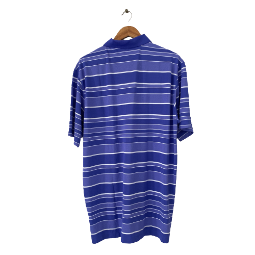Nike Men's Blue Striped Golf Polo Shirt | Brand New |