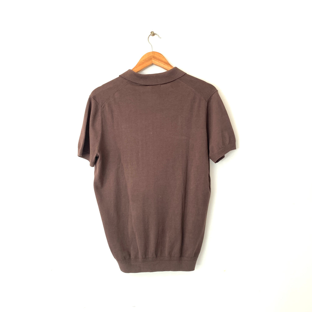 Massimo Dutti Brown Polo Shirt | Brand New |