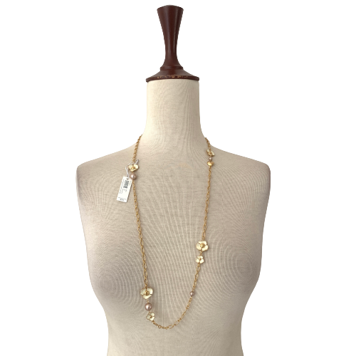 Tory Burch 'Fleur Rosary' Long Chain Necklace | Brand New |