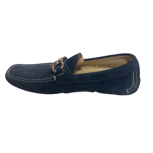 Salvatore Ferragamo Blue Suede Men's Loafers | Pre Loved |