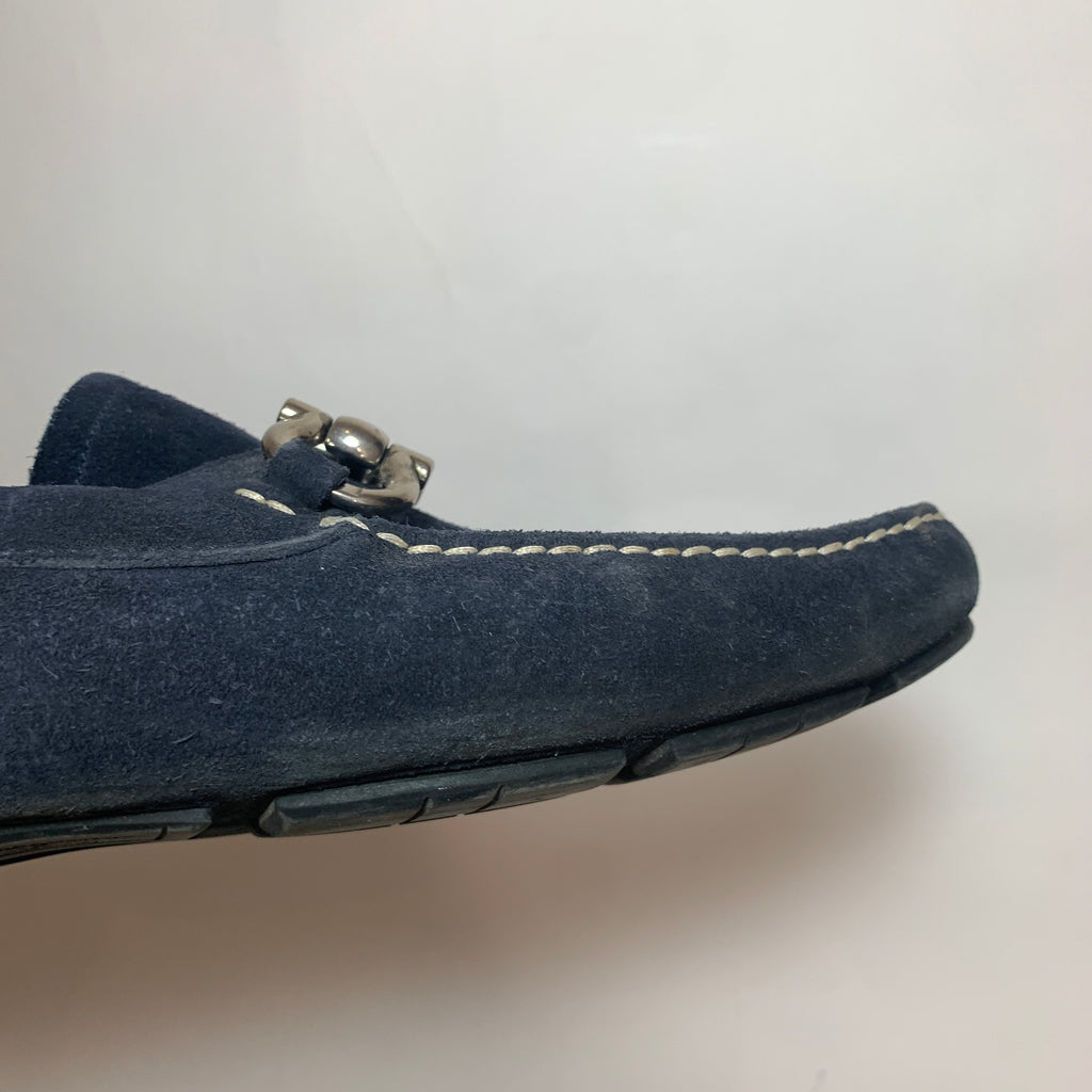 Salvatore Ferragamo Blue Suede Men's Loafers | Pre Loved |