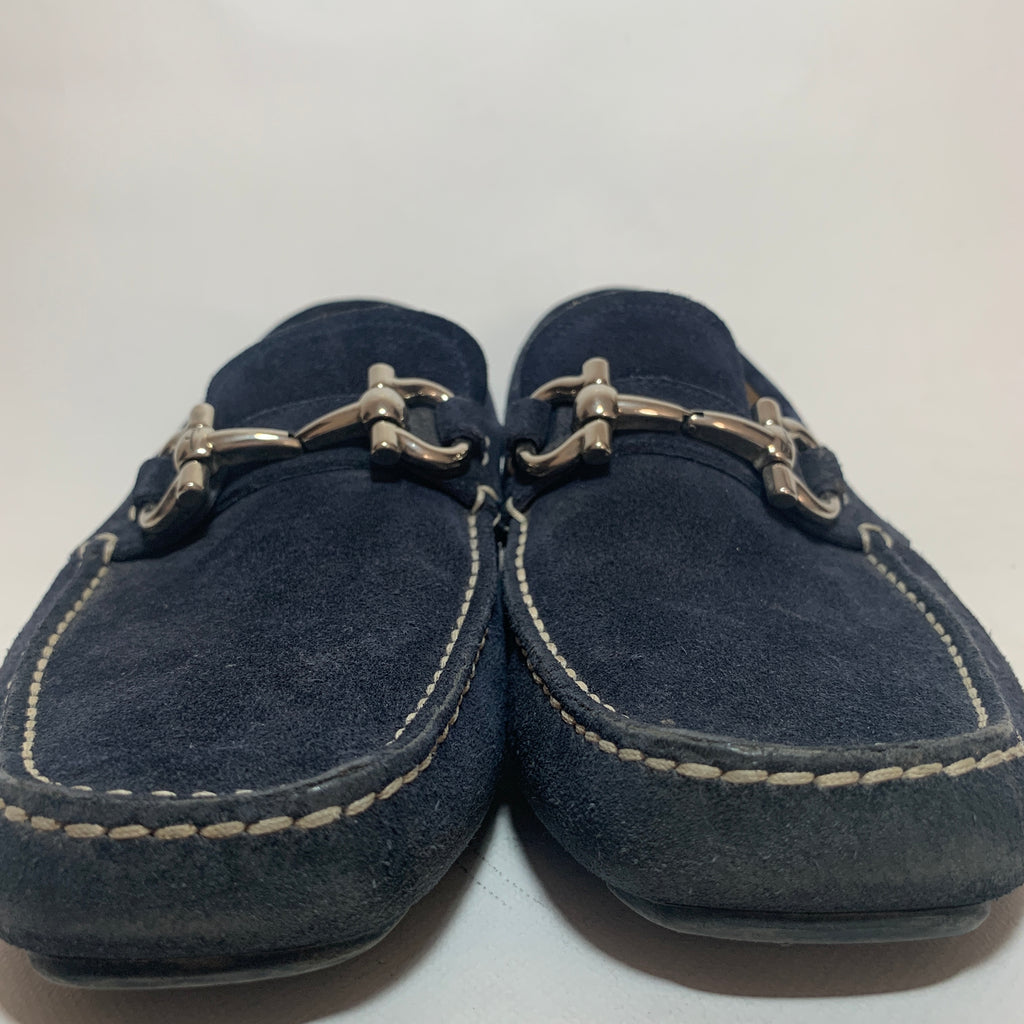 Salvatore Ferragamo Blue Suede Men's Loafers | Pre Loved |