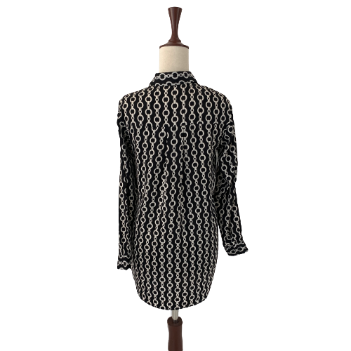ZARA Black & White Chain Print Shirt | Gently Used |