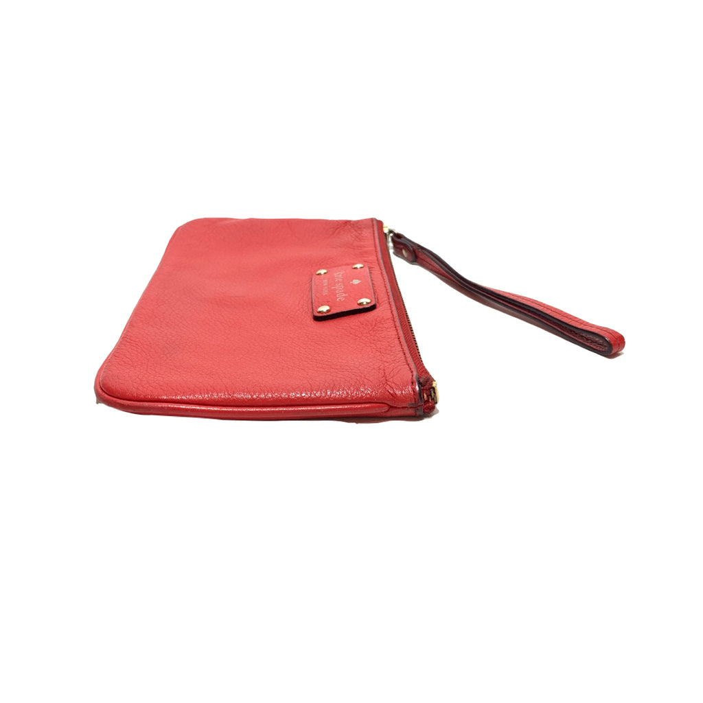 Kate Spade Red Leather Wristlet | Pre Loved |