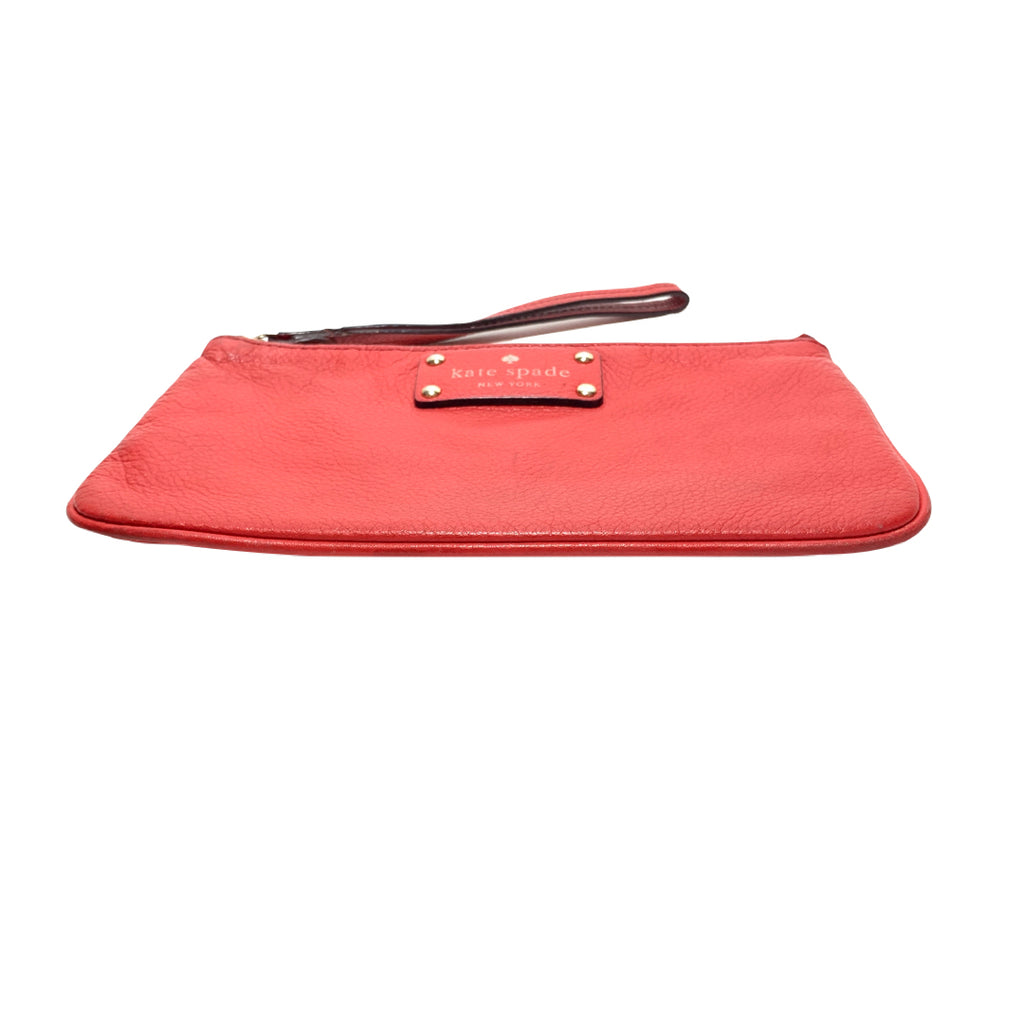 Kate Spade Red Leather Wristlet | Pre Loved |