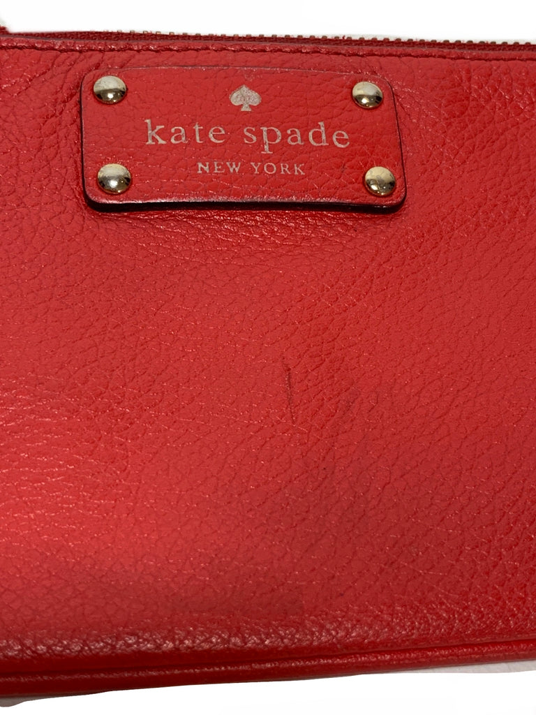 Kate Spade Red Leather Wristlet | Pre Loved |