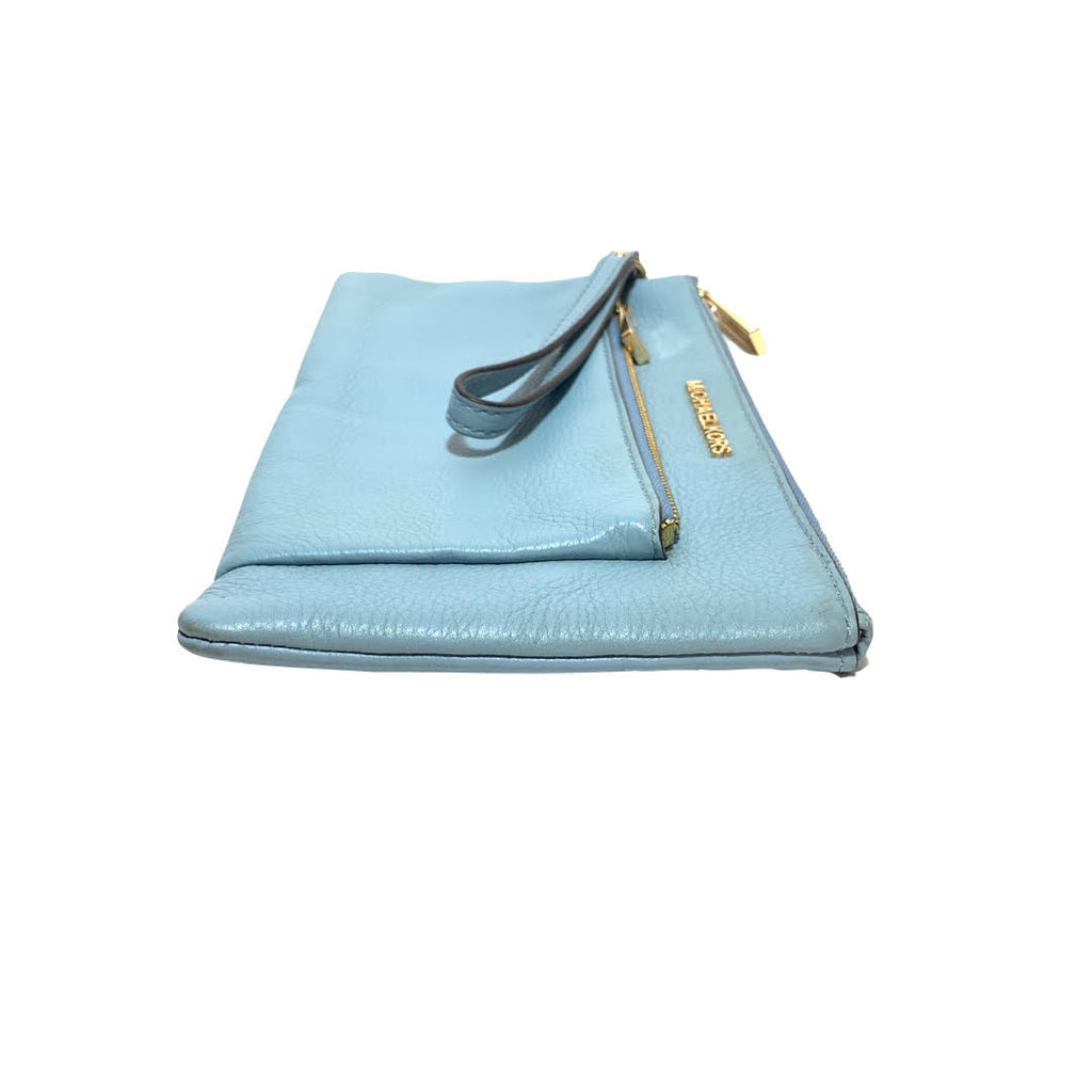 Michael Kors Light Blue Leather Wristlet | Gently Used |