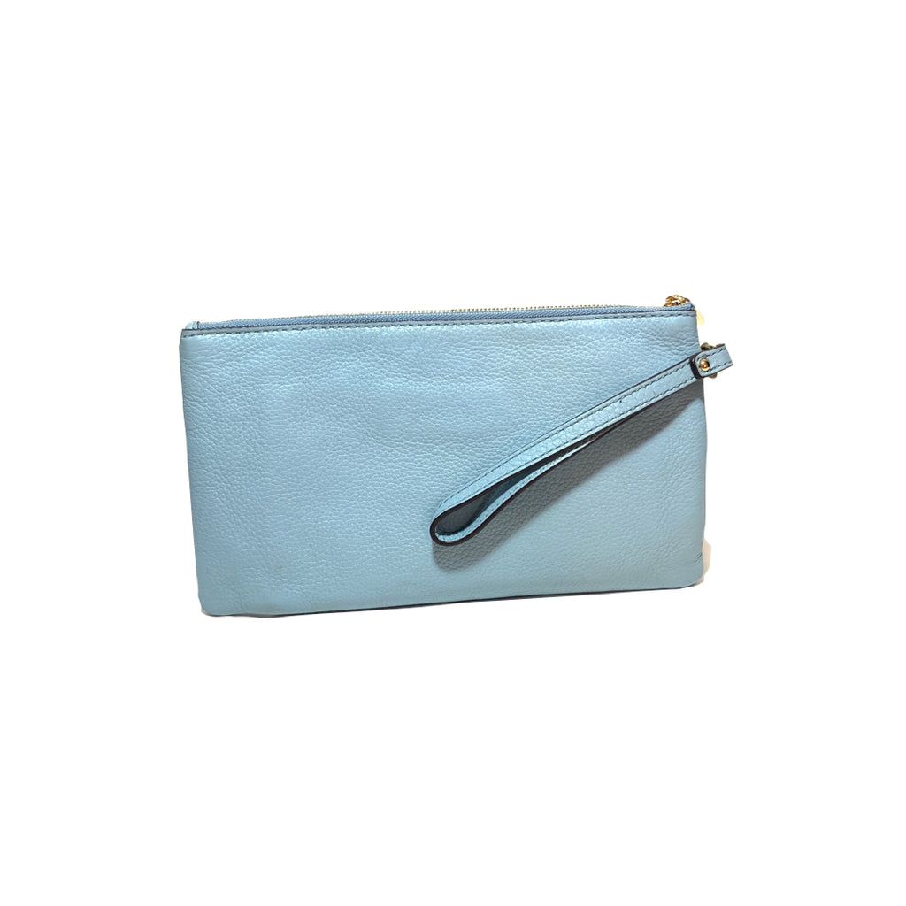 Michael Kors Light Blue Leather Wristlet | Gently Used |