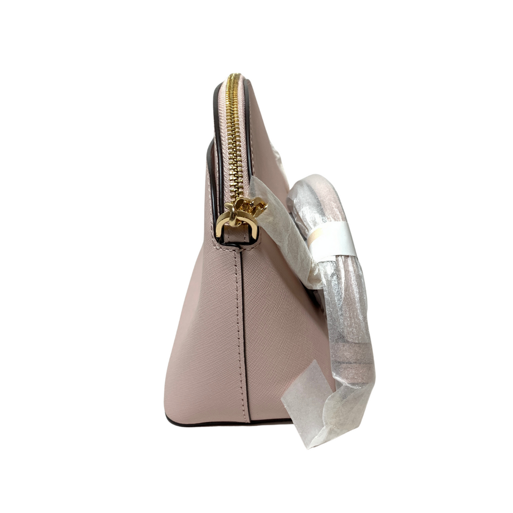 Michael Kors Powder Blush Leather Jet Set Travel Dome Crossbody Bag | Brand New |